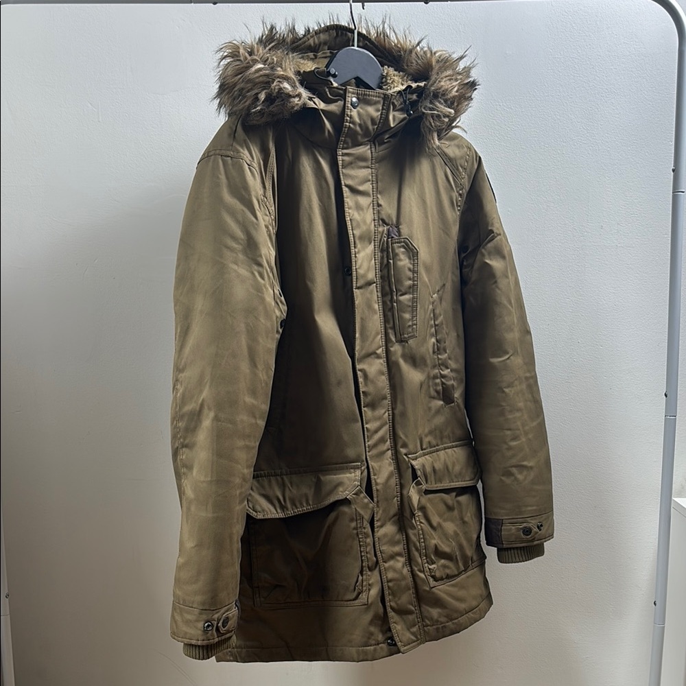 Schott NYC Military Field Jacket with Fur Hood